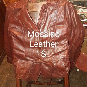 Mossino Leather Jacket Fitted Womens Size S